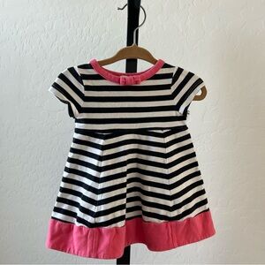 Kate Spade Black and White Striped Dress with Pink Accents
